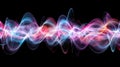 Abstract Digital Waveform Background Vibrant Neon Energy Lines and Sound Frequency Visualization Royalty Free Stock Photo