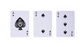 Playing cards isolated on white background. Four aces in a row Royalty Free Stock Photo