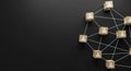 Network Connection Concept Cubes Connected with Lines, Social Media, Teamwork Royalty Free Stock Photo