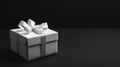 Sophistication in Solitude: The Luxurious Mystery of a White Gift Box Royalty Free Stock Photo