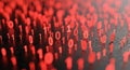 Red Binary Code Data Stream on Dark Background: Digital Information and Cyber Security Royalty Free Stock Photo