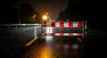 Road Closure at Night in the Rain Royalty Free Stock Photo