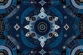 Purple blue batik geometric patterns spirals diamonds Royalty Free Stock Photo