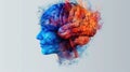 Vibrant Brain Silhouette with Color-Coded Illustration