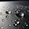 Water Drops on Black Surface Royalty Free Stock Photo