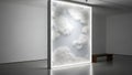 Illuminated Cloud Art Installation in Modern Gallery Royalty Free Stock Photo
