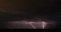 Striking lightning storm in the night sky Royalty Free Stock Photo