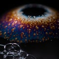 A striking macro image of a soap bubble\'s surface displaying an array of vibrant Royalty Free Stock Photo
