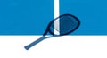 Abstract Tennis Racket Shadow on Blue and White Royalty Free Stock Photo
