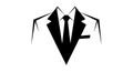 Minimalist Black Suit and Tie Icon Royalty Free Stock Photo