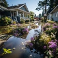 Suburban Deluge: Devastating Floodwaters Engulf Neighborhood