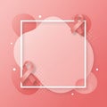 Pink ribbon awareness frame with abstract background supporting breast cancer awareness Royalty Free Stock Photo