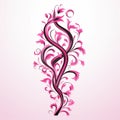 Striking pink ribbon on pale pink