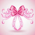 Striking pink ribbon on pale pink