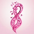 Striking Pink Ribbon on White Background A Dramatic and EyePopping Effect Royalty Free Stock Photo