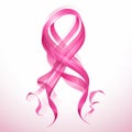 Striking Pink Ribbon on White Background A Dramatic and EyePopping Effect Royalty Free Stock Photo