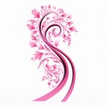 Striking Pink Ribbon on White Background A Dramatic and EyePopping Effect Royalty Free Stock Photo