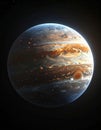 Striking Pixelated Jupiter with Bands and Storms in Deep Space Royalty Free Stock Photo