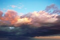 striking post-sunset sky, with a dynamic array of red and orange hues blending into soft purples and blues, evoking a sense of