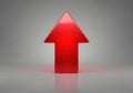 Bold red upward arrow symbolizing growth progress success and positive direction Royalty Free Stock Photo