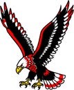Striking red black eagle art powerful mascot logo design graphic template. Royalty Free Stock Photo
