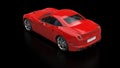 Striking red fast sports car - top view Royalty Free Stock Photo