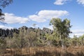 Striking rock formation above Chilligoe caves in Queensland.