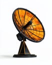 A striking satellite dish design featuring an orange mesh pattern ideal for technology and communicationthemed projects Royalty Free Stock Photo