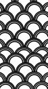 Seamless Black and White Geometric Pattern with Arches Royalty Free Stock Photo