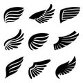 Striking Set Of Black Wings Icons, Perfect For Adding A Touch Of Elegance And Mystique To Design Projects. Tattoo, Signs