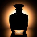 Elegant Perfume Bottle Silhouette with Warm Backlight Royalty Free Stock Photo