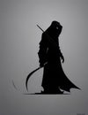 This striking silhouette illustration captures the essence of strength, bravery, and determination