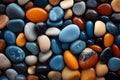 Striking Stones orange blue background. Generate Ai Royalty Free Stock Photo