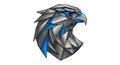 Geometric Eagle Head Logo Design - Blue and Silver Royalty Free Stock Photo