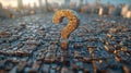 A striking supermacro image of a question mark, designed with minimalist precision. Generatice AI