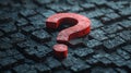 A striking supermacro image of a question mark, designed with minimalist precision. Generatice AI