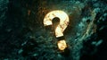 A striking supermacro image of a question mark, designed with minimalist precision. Generatice AI