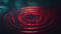 Striking Time Lapse of a Single Blood Drop Falling into Water Royalty Free Stock Photo