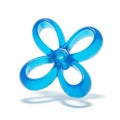Translucent Blue Flower- Shaped Object with Five Petals on a White Background image photo Royalty Free Stock Photo