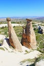 Three beauties of ÃÅrgÃÂ¼p Cappadocia landscape Turkey Royalty Free Stock Photo