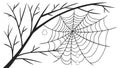 Bare Branches and Spider Web Vector Design, vector design Generative AI Royalty Free Stock Photo