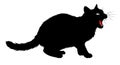 Aggressive Black Cat Silhouette Vector Illustration Royalty Free Stock Photo