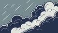Dynamic stormy clouds with falling raindrops, dramatic weather illustration, vector design Generative AI Royalty Free Stock Photo