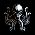 Angry Duotone Kraken Mascot Vector Illustration - Perfect for Logos and More