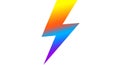 Vibrant gradient lightning bolt on white background Royalty Free Stock Photo