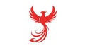 Red Phoenix Bird Logo Vector Illustration Royalty Free Stock Photo