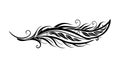 Stylized Tribal Feather Decorative Vector Art, vector design Generative AI Royalty Free Stock Photo
