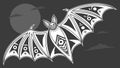 Tribal Bat with Decorative Wings and Moon, vector design Generative AI Royalty Free Stock Photo