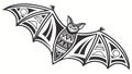 Tribal Bat with Intricate Wing Patterns, vector design Generative AI Royalty Free Stock Photo