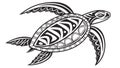 Tribal Turtle with Bold Geometric Patterns, vector design Generative AI Royalty Free Stock Photo